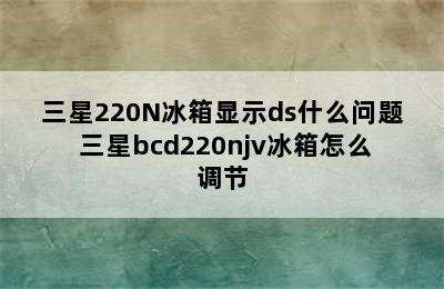 三星220N冰箱显示ds什么问题 三星bcd220njv冰箱怎么调节